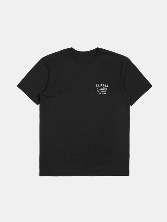 Brixton Other - Brixton Black Crewneck Tee with White Chest Logo